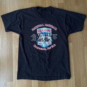 Screen Stars Black National Baseball Hall of Fame Vintage 1980s 1990s T-Shirt